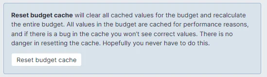 Image of Reset Cache setting