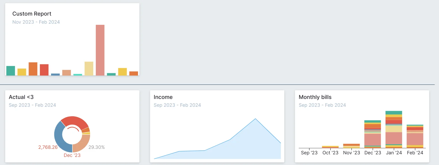 Report page with custom report