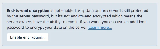 Image of Encryption setting
