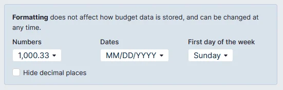 Image of Formatting setting